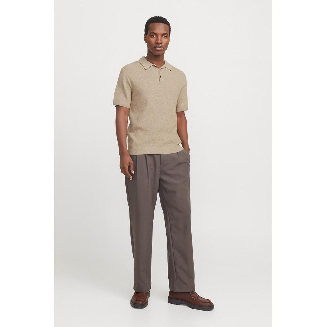 Jack & Jones Jack & Jones Premium knitted polo in Beige Greige