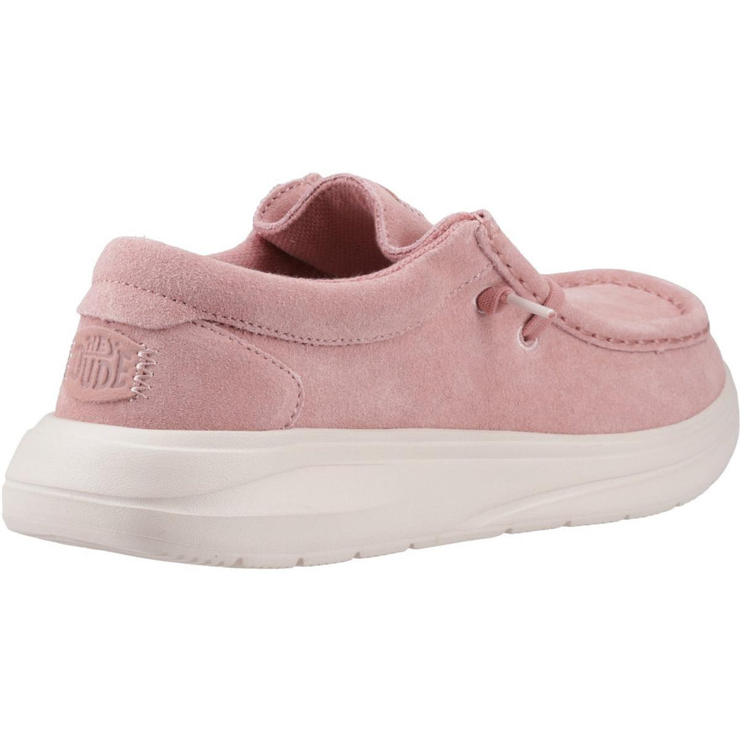 HEYDUDE Wendy COMF Suede Shoes Rose Pink/Whisper Pink