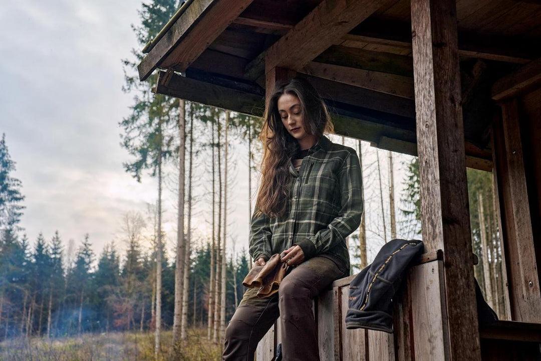 Harkila Pajala L/S shirt W Olive check
