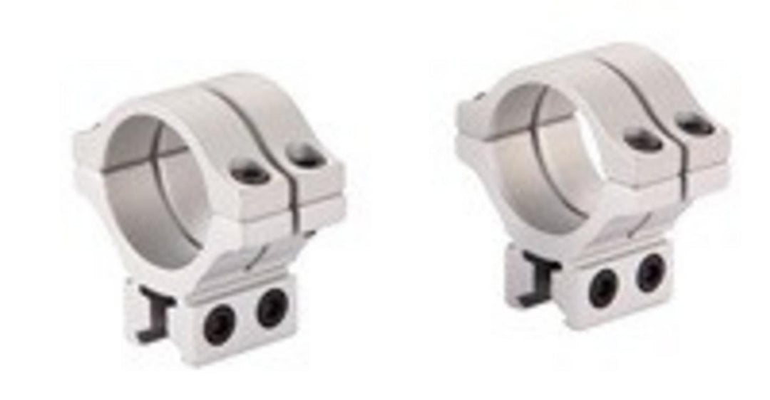 BKL 30mm 2 Piece Double Strap Low Dovetail Scope Rings - Silver