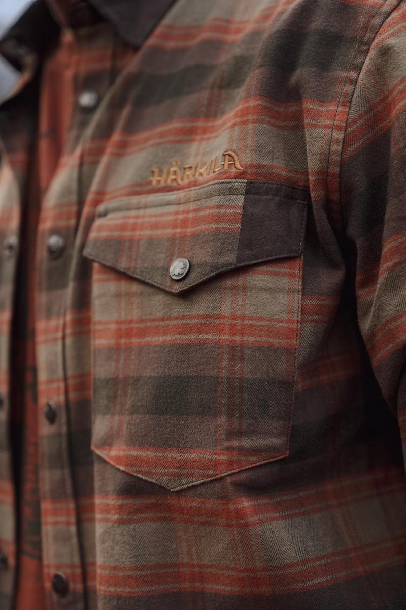Harkila Aivak L/S shirt Autumn orange check