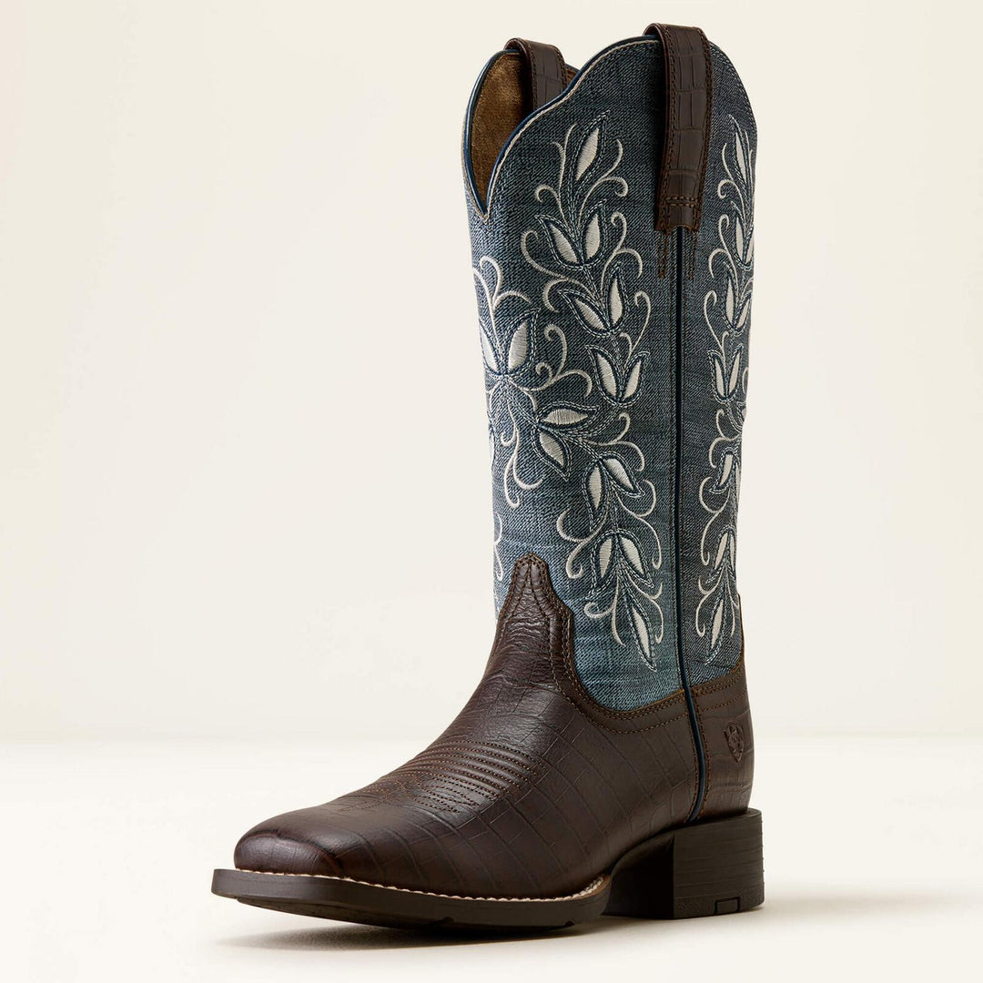 Ariat Ladies Round Up Holly Western Chc Crc Prt/dnm C