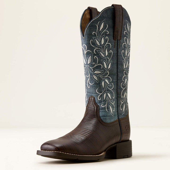 Ariat Ladies Round Up Holly Western Chc Crc Prt/dnm C