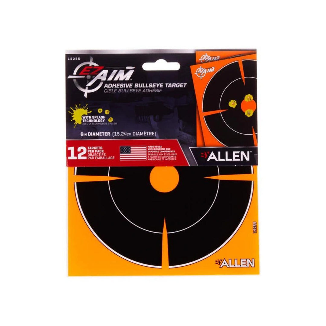 Allen EZ Aim Adhesive Splash 6 Inch Bullseye Target 12 Pack