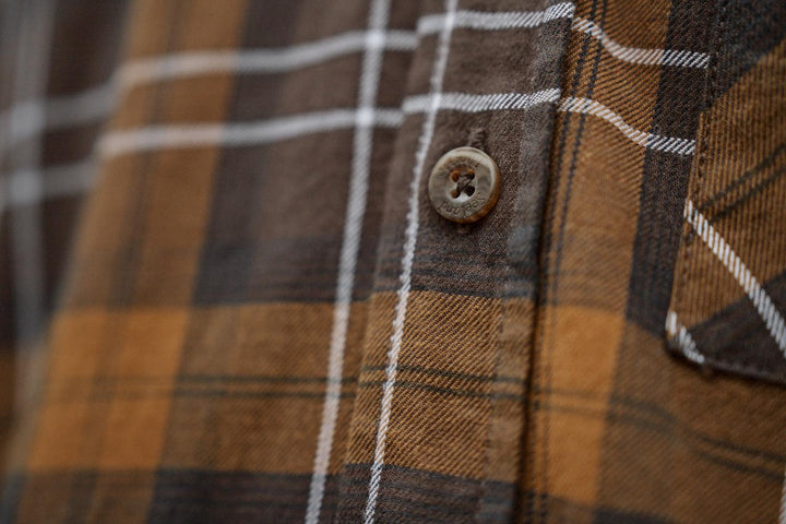 Glen Flannel Shirt Dark Brown/Camel Check – view 3