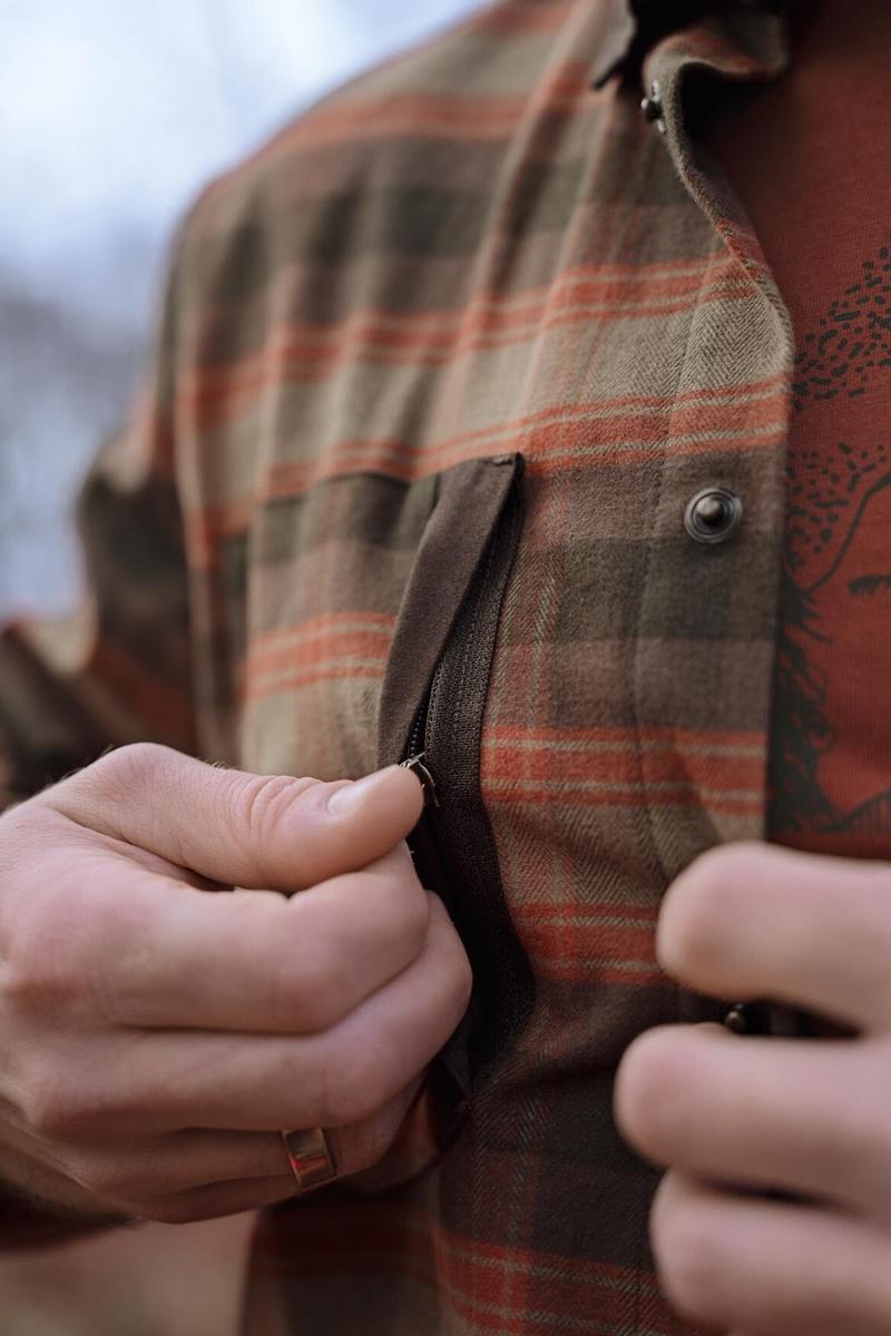 Harkila Aivak L/S shirt Autumn orange check