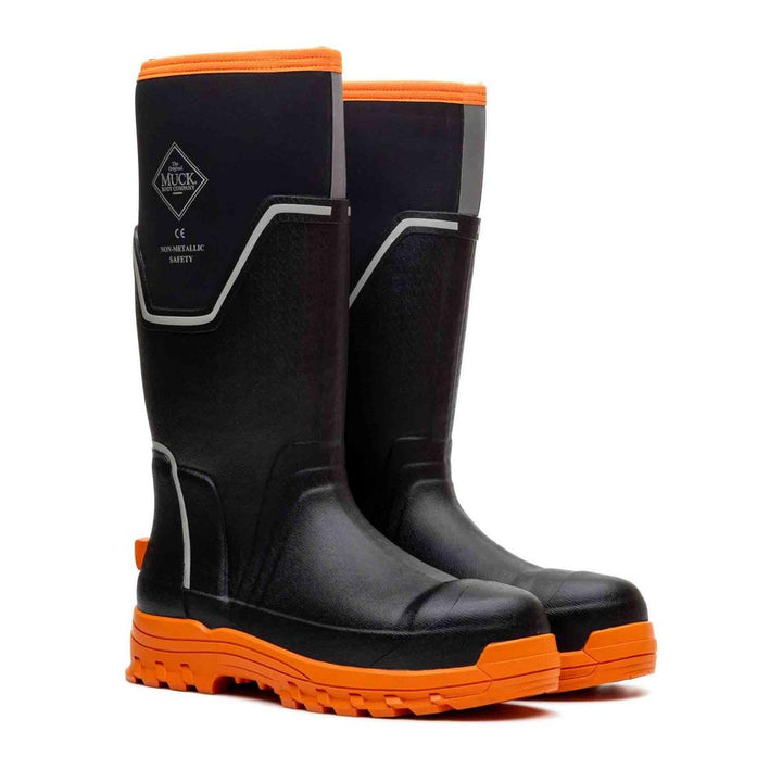 Muck Boots Grit S5 Safety Wellington Black/Orange