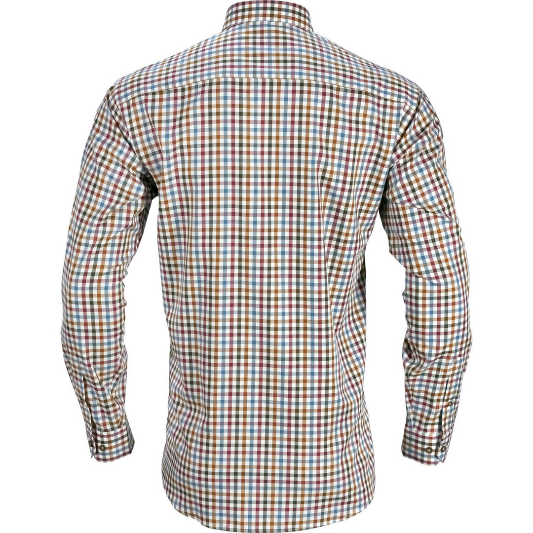 Härkila Milford shirt in multi check, rear view on a ghost mannequin