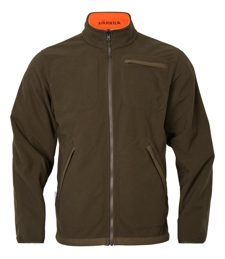 Harkila Kamko Blaze rev. fleece jacket Orange blaze/Willow