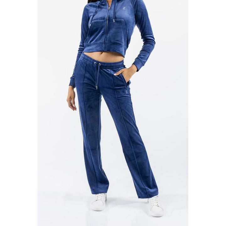 Juicy Couture Velour Track Pant Blue Depths