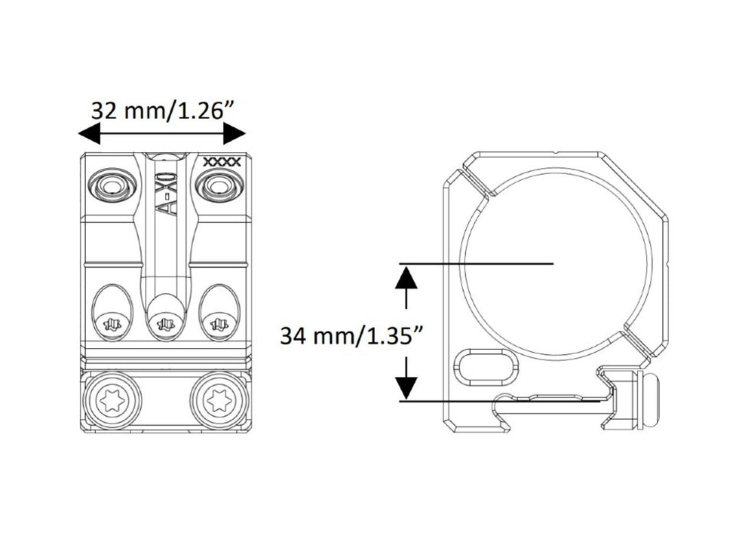 Spuhr SR-4006 34mm High Two Piece Picatinny Scope Rings