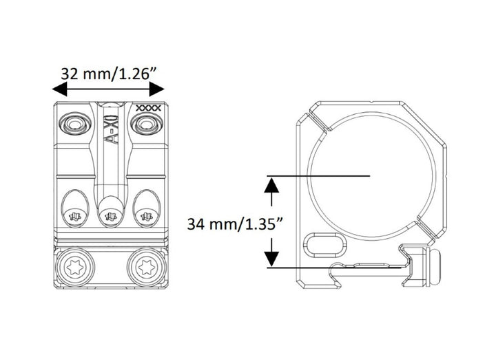 Spuhr SR-4006 34mm High Two Piece Picatinny Scope Rings