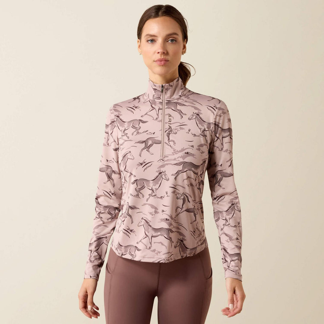 Ariat Ladies Lunaveil 1/2 Zip Long Sleeve Base Layer Spnx Frcprt