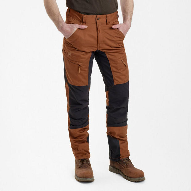 Deerhunter Rogaland Stretch Trousers with contrast Burnt Orange