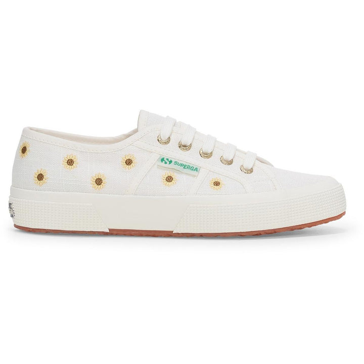 Superga Embroidery Linen Sunflower Trainer White