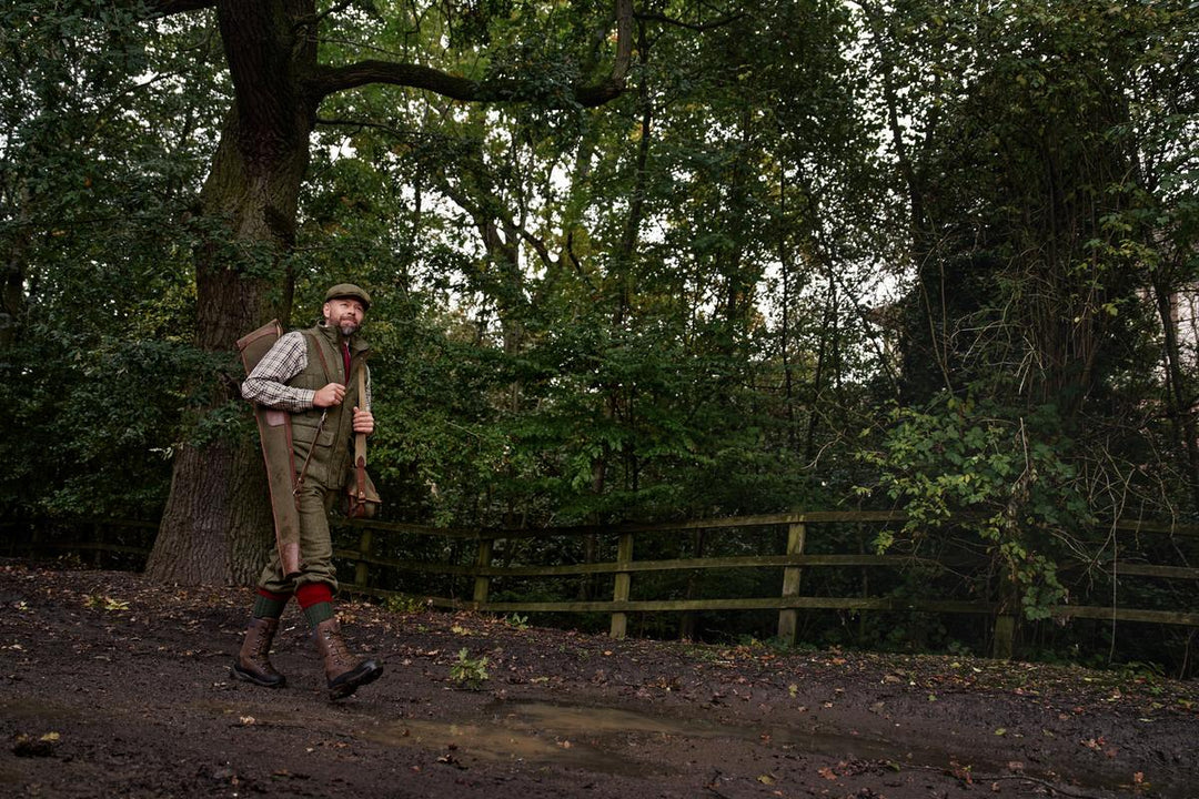 Harkila Kenmore waistcoat Forest green/Herringbone