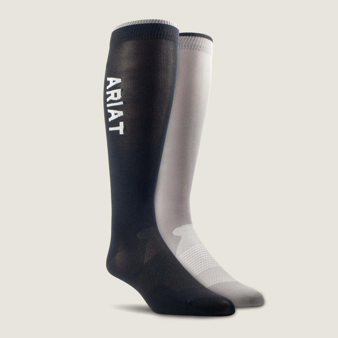 Ariat Ariattek Essential Sock 2pk Multi Bk/gry
