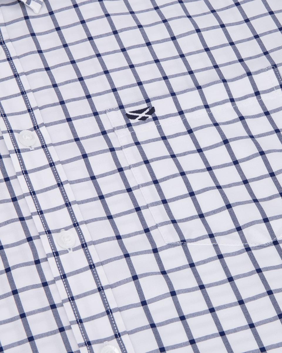Hoggs of Fife Fernie Bamboo Shirt - Navy/White – view 3