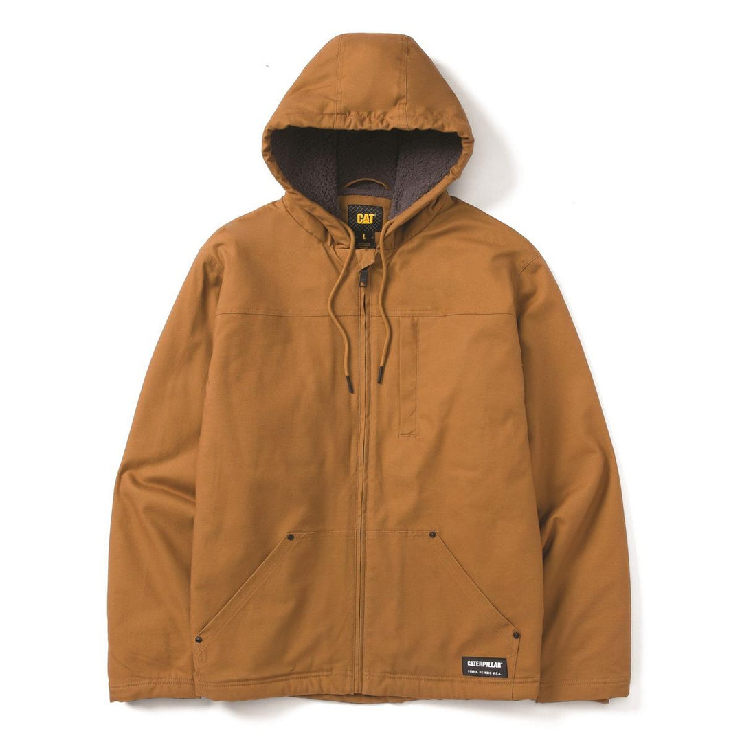 Caterpillar Hooded Sherpa Lined Jacket Bronze