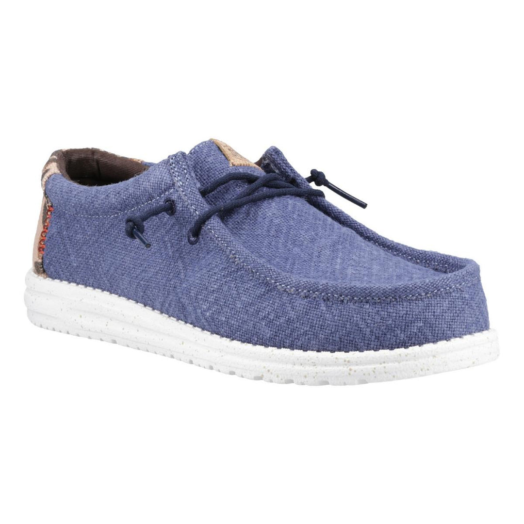 HEYDUDE Wally Palm Jute Shoes Navy Blazer/Chili Red