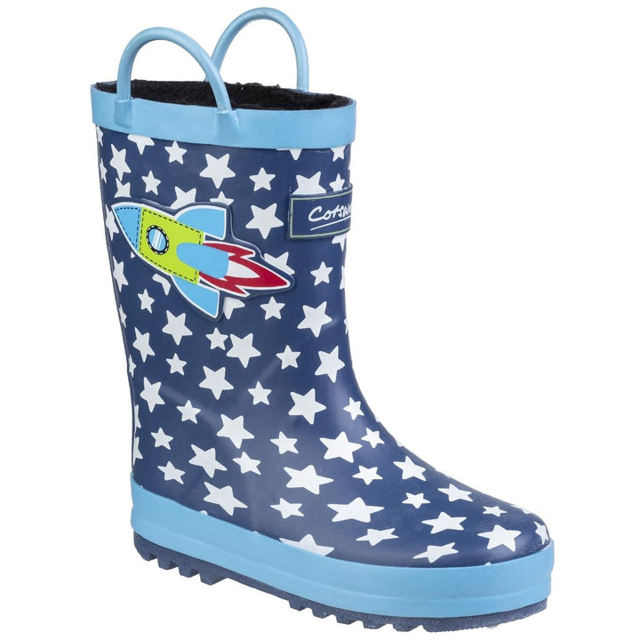 Cotswold Sprinkle Junior Wellington Boot Dark Blue &