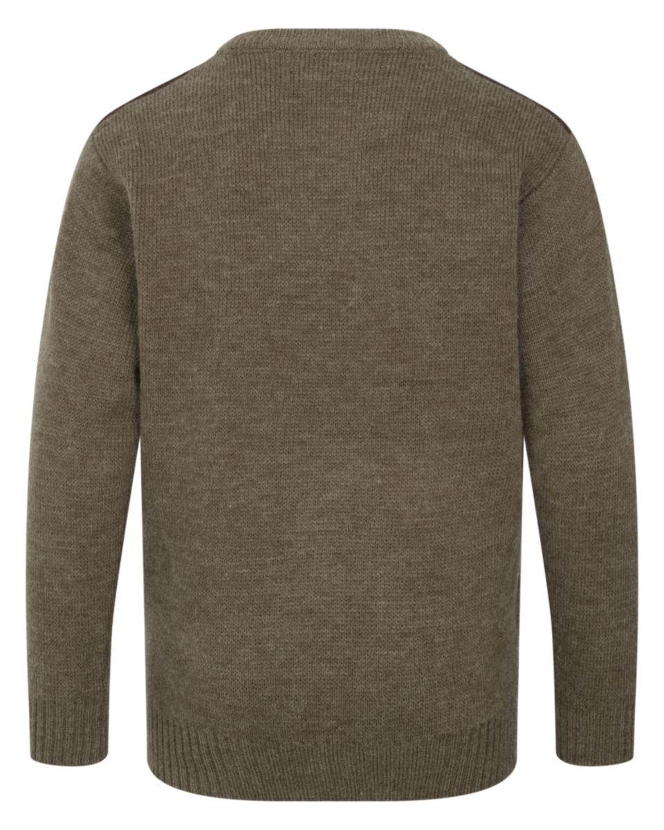 Hoggs of Fife Melrose II Crew Pullover - Meadow Green Marl – view 2
