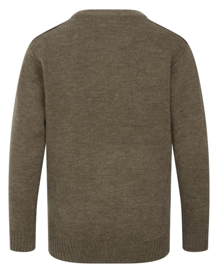 Hoggs of Fife Melrose II Crew Pullover - Meadow Green Marl – view 2