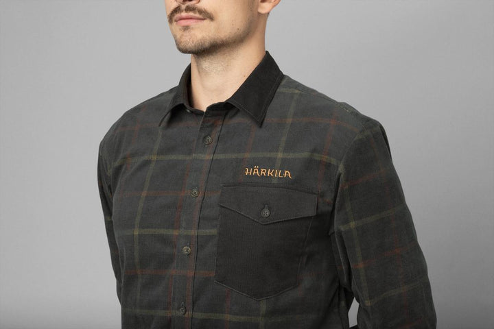 Harkila Kaldfjord corduroy check shirt Phantom