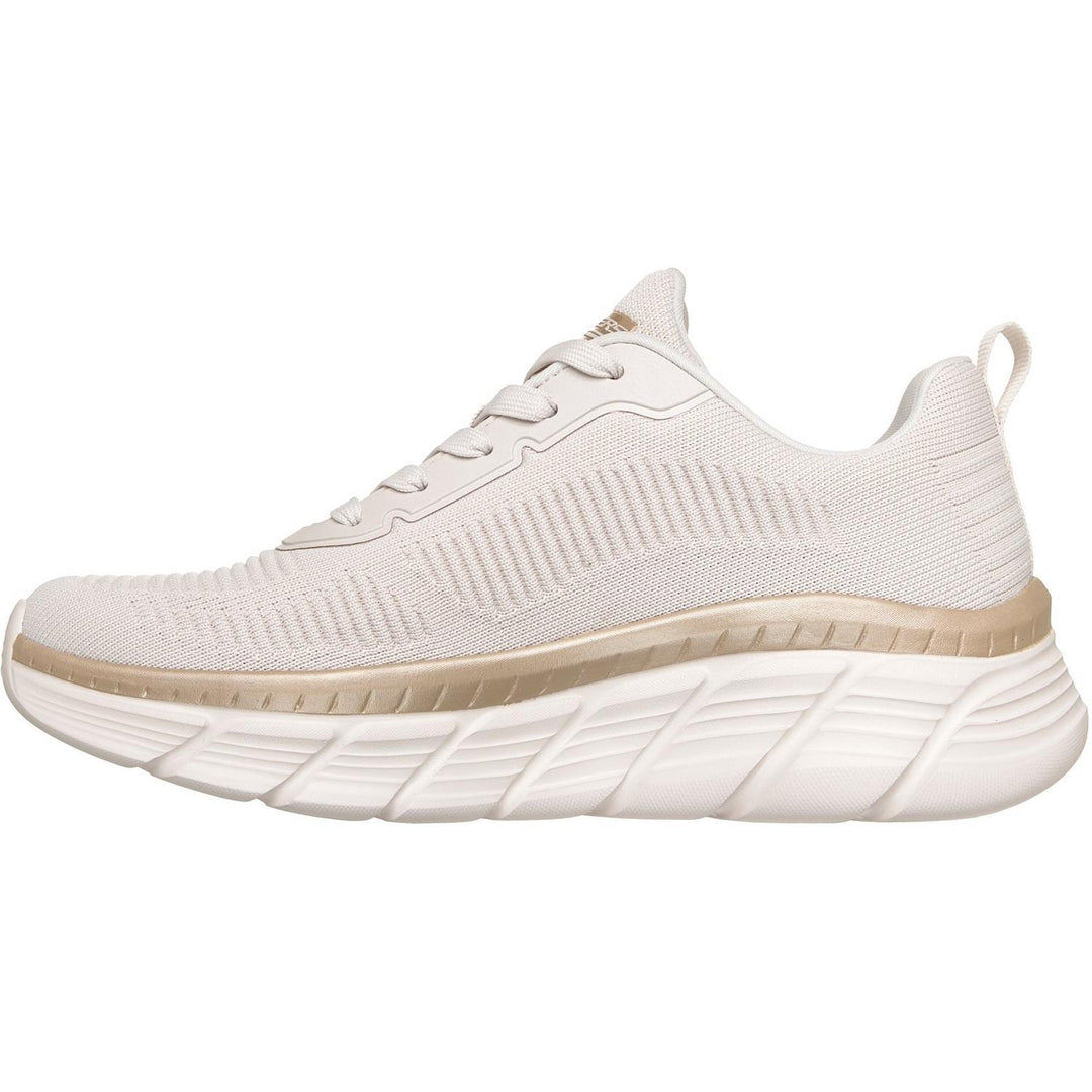 Bobs B Flex Hi Flying Trainers White/Gold Engineered Knit