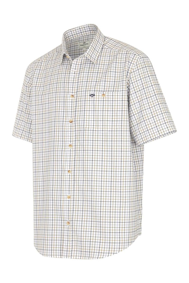 Hoggs of Fife KESSOCK SS TATTERSALL SHIRT BLUE/OLIVE