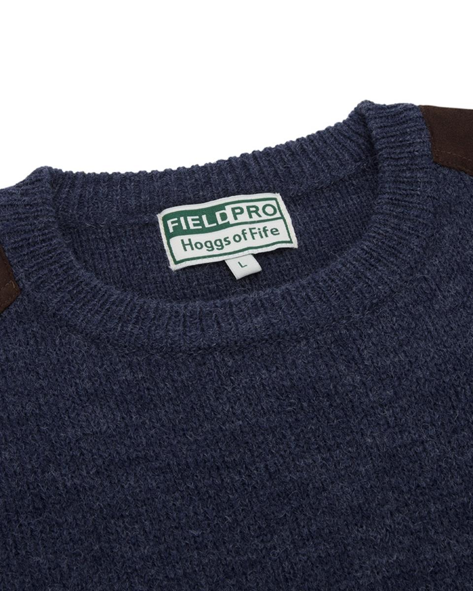 Hoggs of Fife Melrose II Crew Pullover - Storm Blue Marl