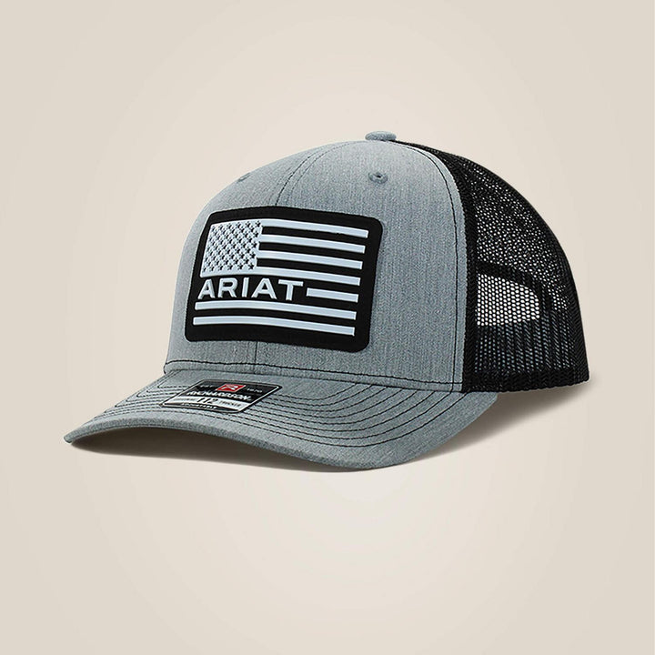 Ariat M F Mens USA Flag Patch Logo Cap Gry/blk