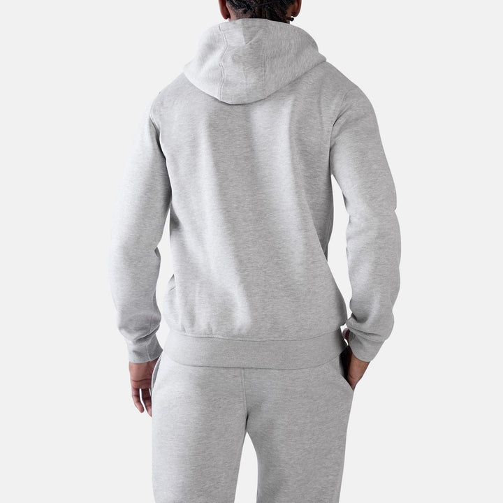 ID 2-COL LOGO FLEECE HOODIE LIGHT GREY MARL