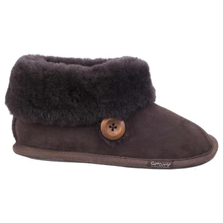 Cotswold Wotton Sheepskin Bootie Chocolate