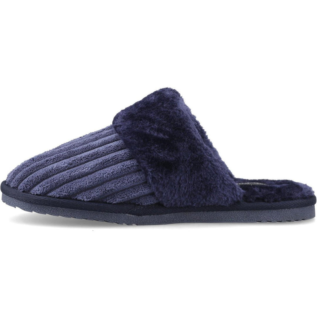 Arianna Cord Slipper Navy