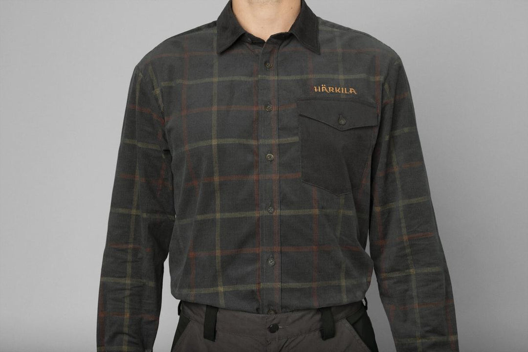 Harkila Kaldfjord corduroy check shirt Phantom