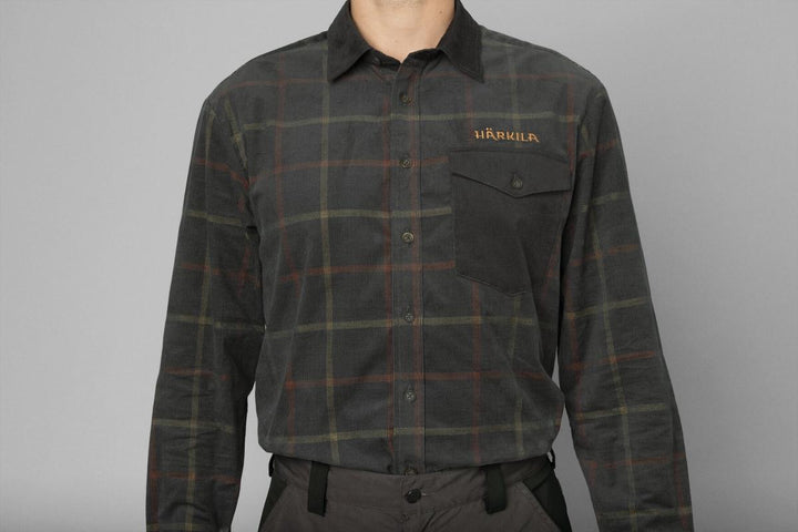 Harkila Kaldfjord corduroy check shirt Phantom