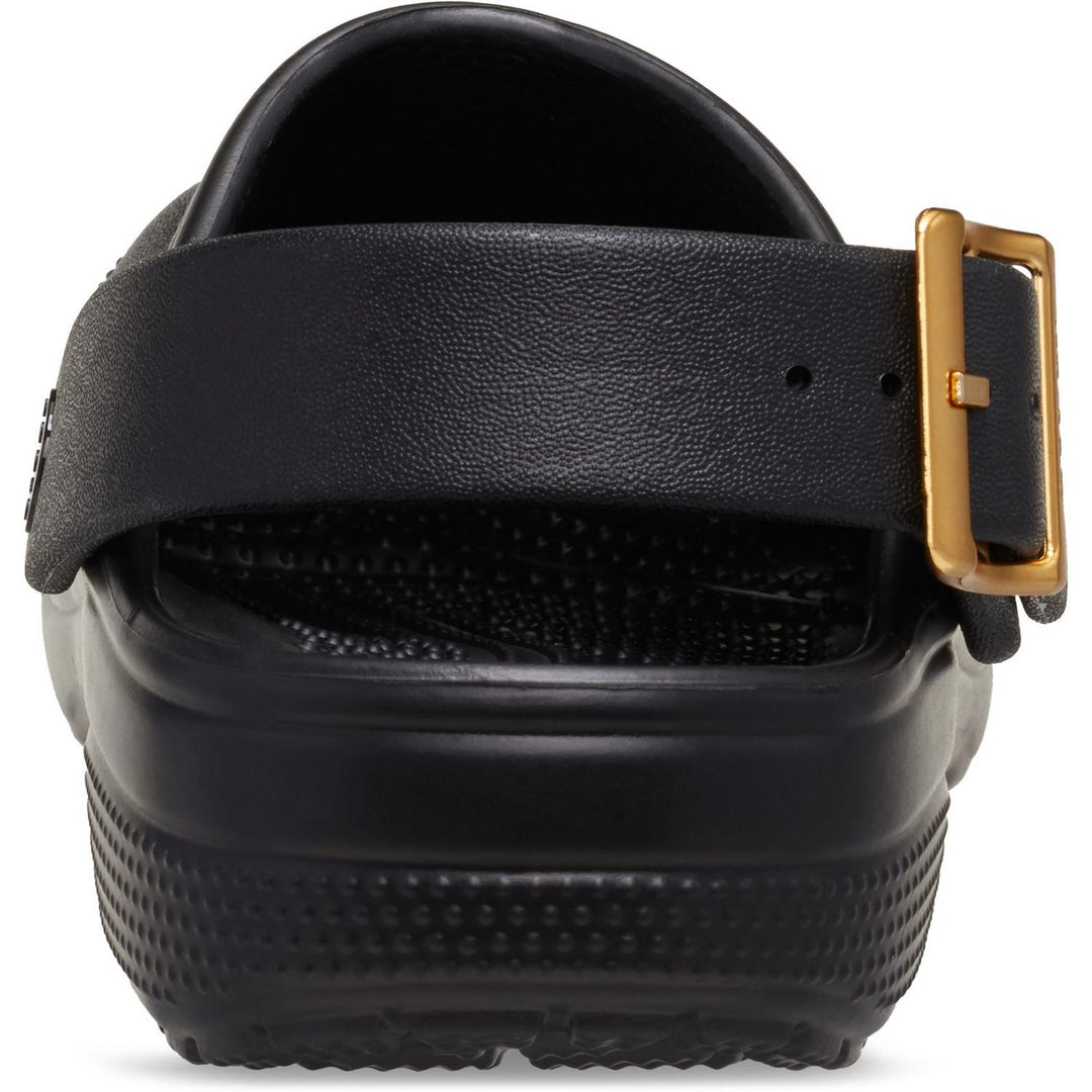 Classic Metallic Buckle Clog Black