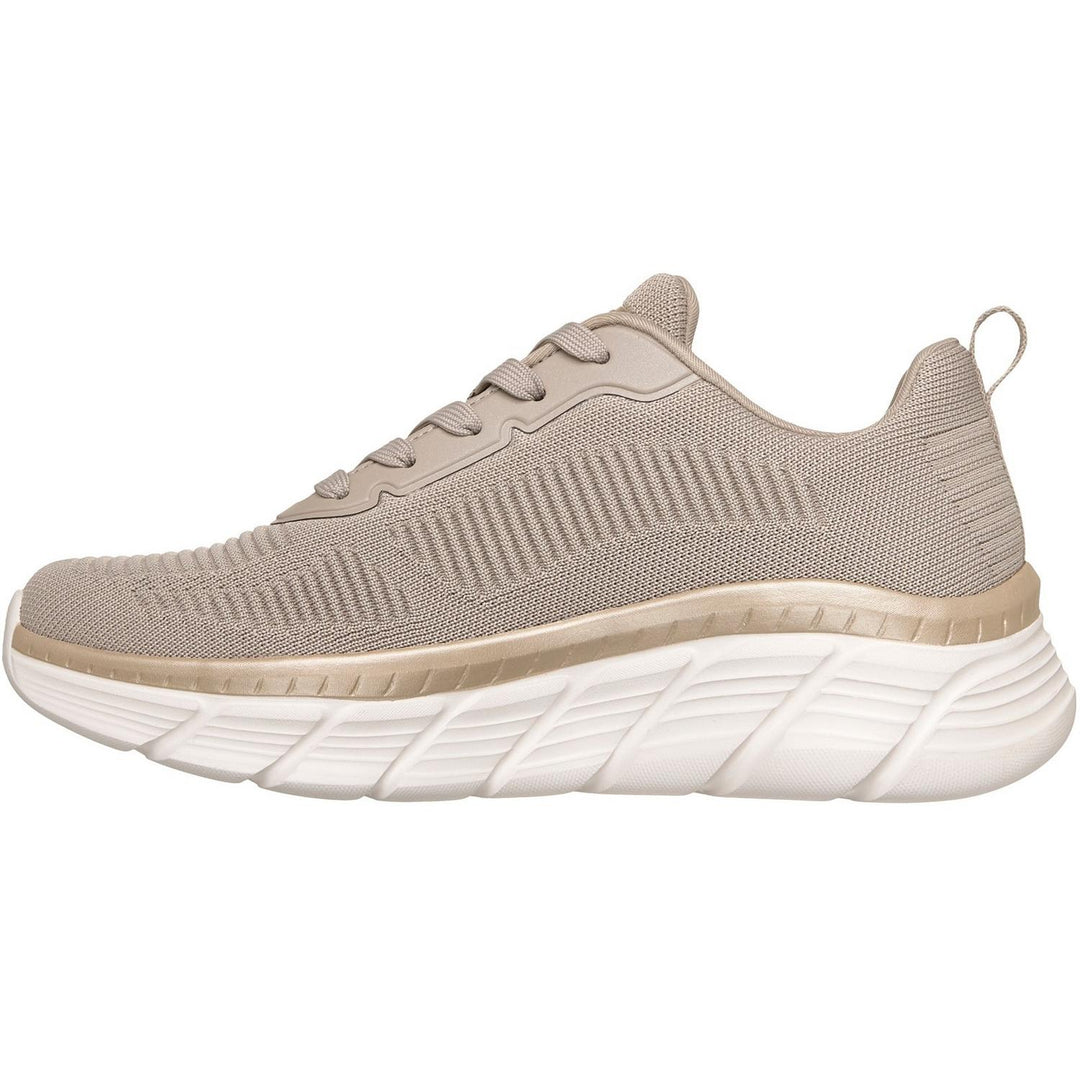 Bobs B Flex Hi Flying Trainers Taupe/Gold Engineered Knit
