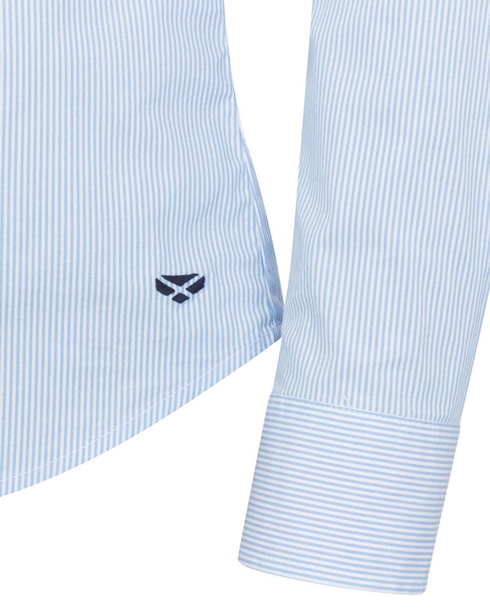 Hoggs of Fife Ingilston Ladies Stretch Stripe Shirt - Blue/White