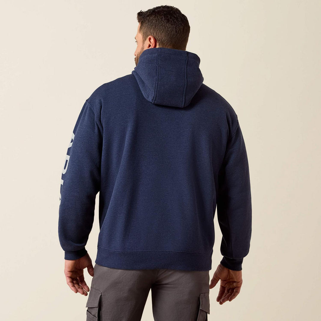 Ariat Mens Rebar Lightweight Logo Hoodie Nvyh/aloy – view 2