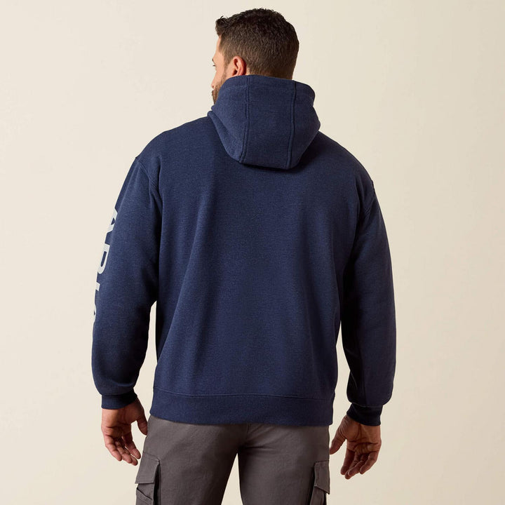 Ariat Mens Rebar Lightweight Logo Hoodie Nvyh/aloy – view 2