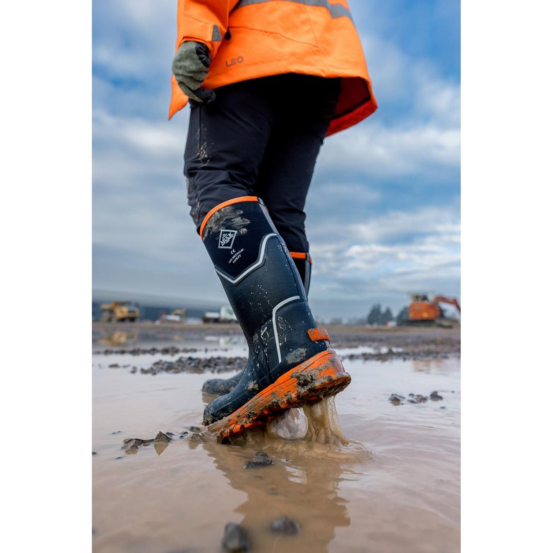 Muck Boots Grit S5 Safety Wellington Black/Orange