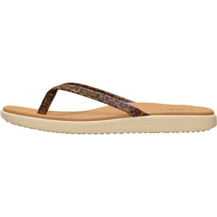 HEYDUDE Maui Breeze Flip Tan Leopard