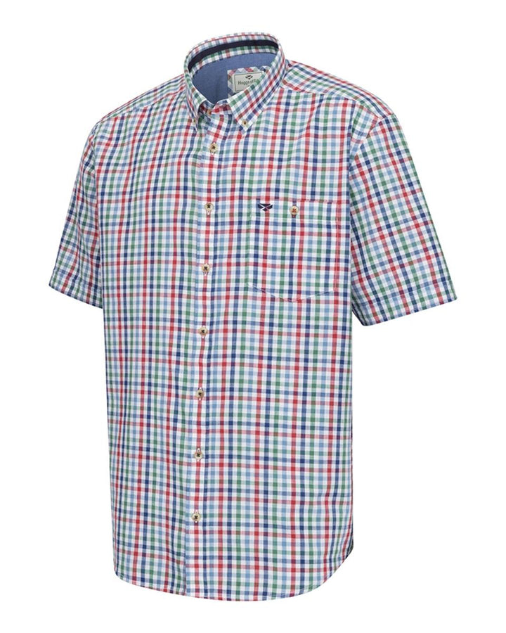 Hoggs of Fife Aberdour SS Check Shirt - Green/Red