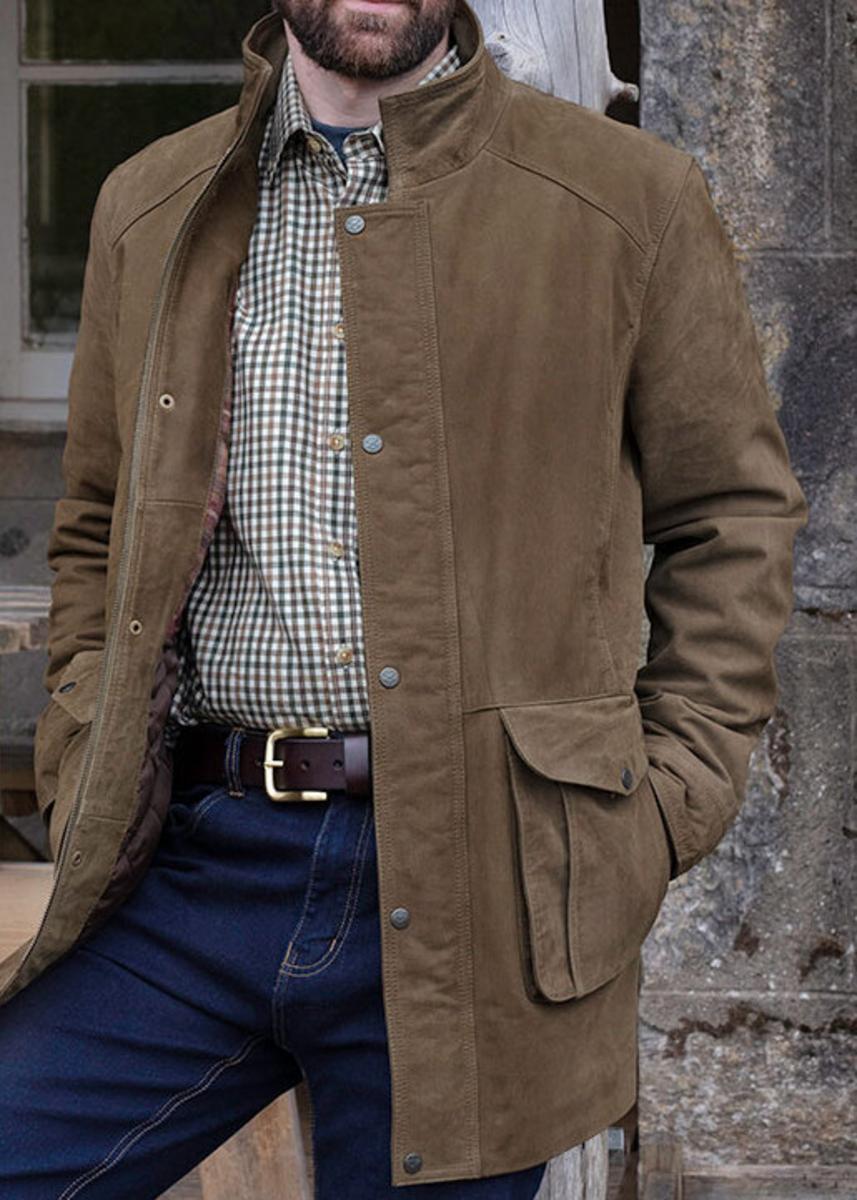 Hoggs of Fife Dunkeld II Leather Jacket - Khaki