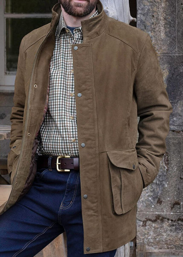 Hoggs of Fife Dunkeld II Leather Jacket - Khaki