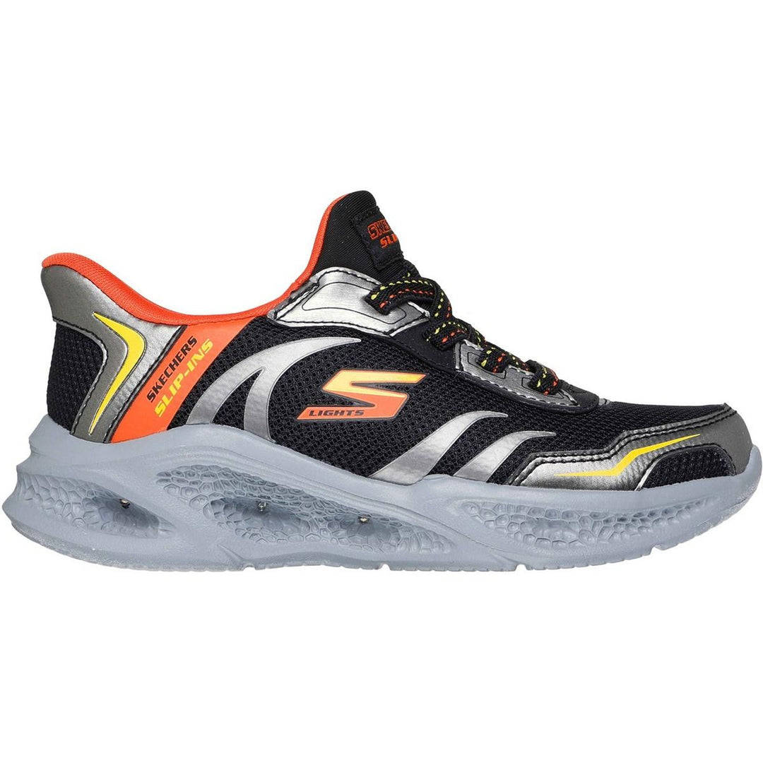Skechers Meteor-Lights Brisk-Beams Trainers Black/Silver – view 5