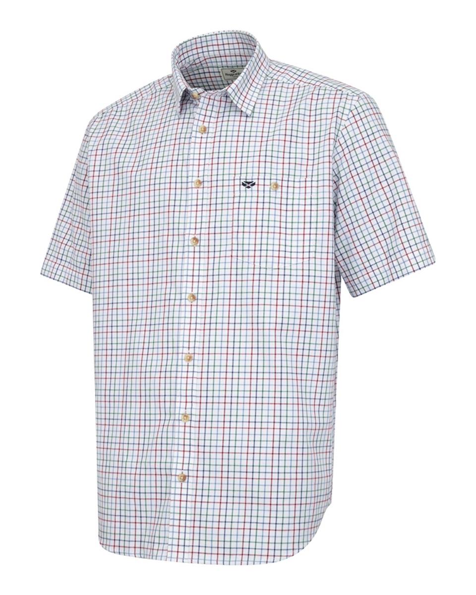 Hoggs of Fife Kessock Short Sleeve Tattersall Shirt Red/Blue/Green
