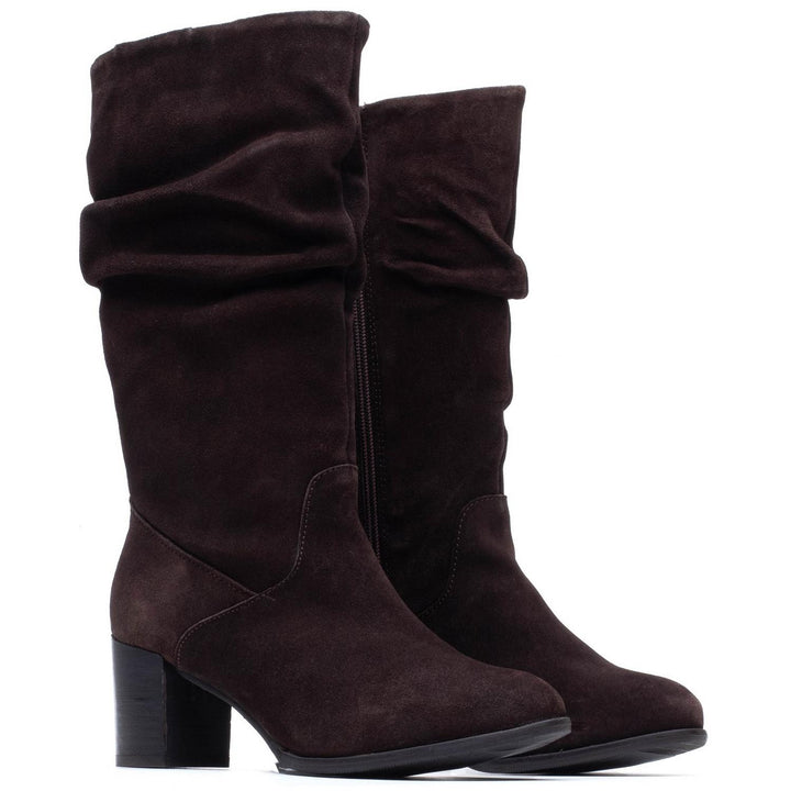 Cosima Ruched Boot Chocolate